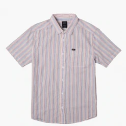 RVCA Men's Endless Seersucker Short Sleeve Button Up Shirt